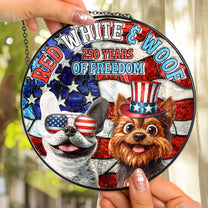 Red White & Woof - 250Th Anniversary - Personalized Stained Glass Window Hanging Suncatcher
