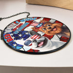 Red White & Woof - 250Th Anniversary - Personalized Stained Glass Window Hanging Suncatcher