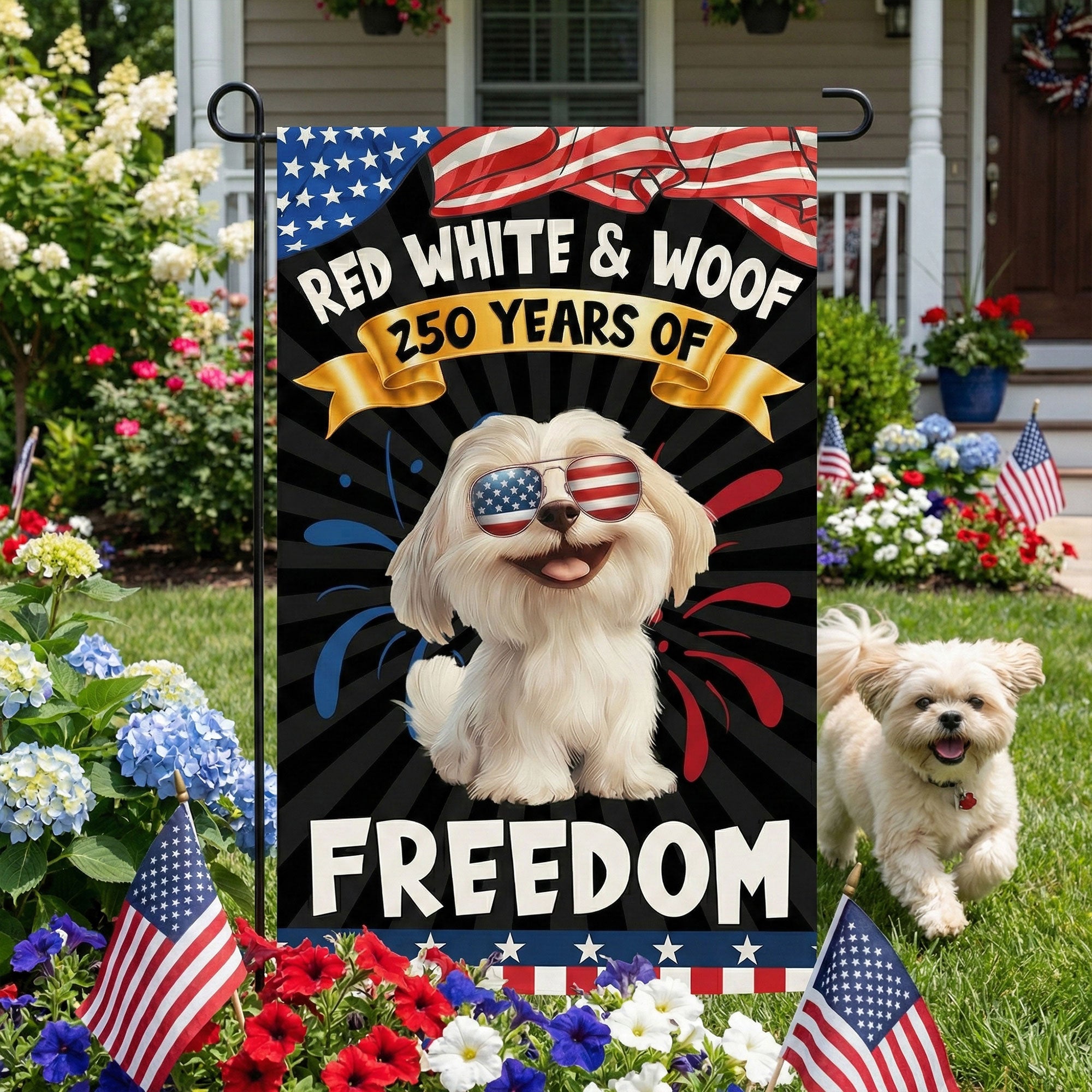 Red White & Woof - Personalized Flag