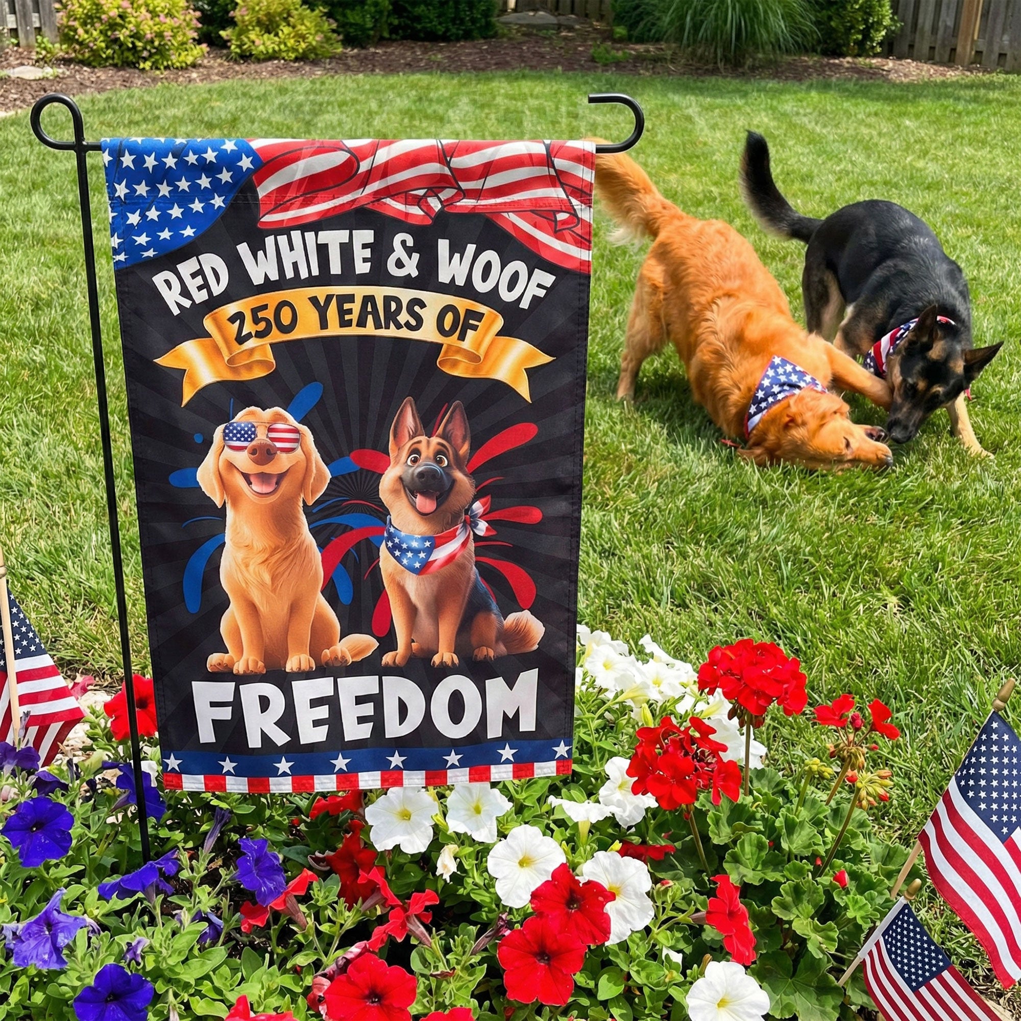 Red White & Woof - Personalized Flag