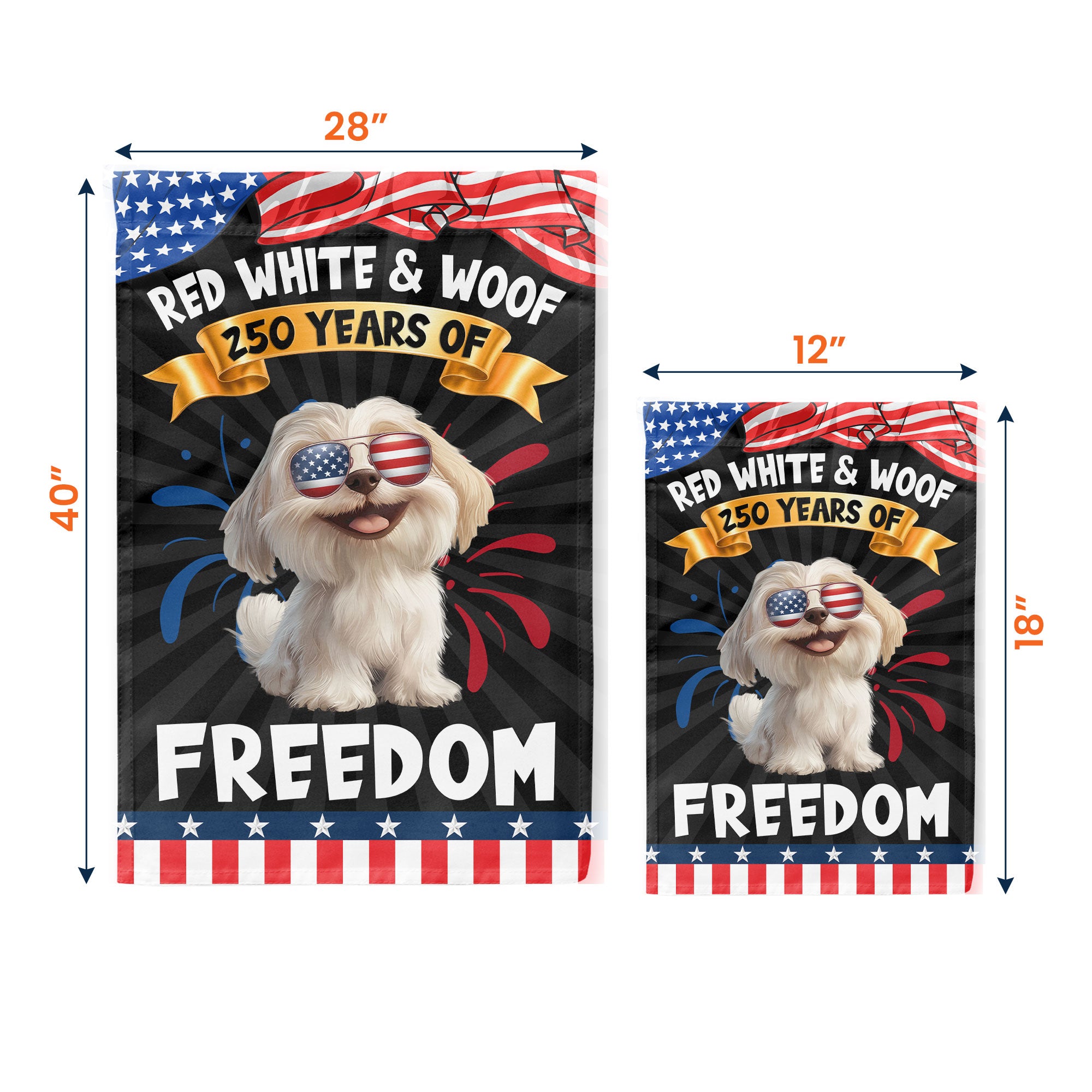 Red White & Woof - Personalized Flag