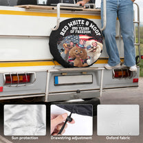 Red White & Woof - Personalized Tire Cover