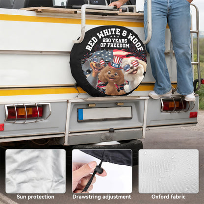 Red White & Woof - Personalized Tire Cover