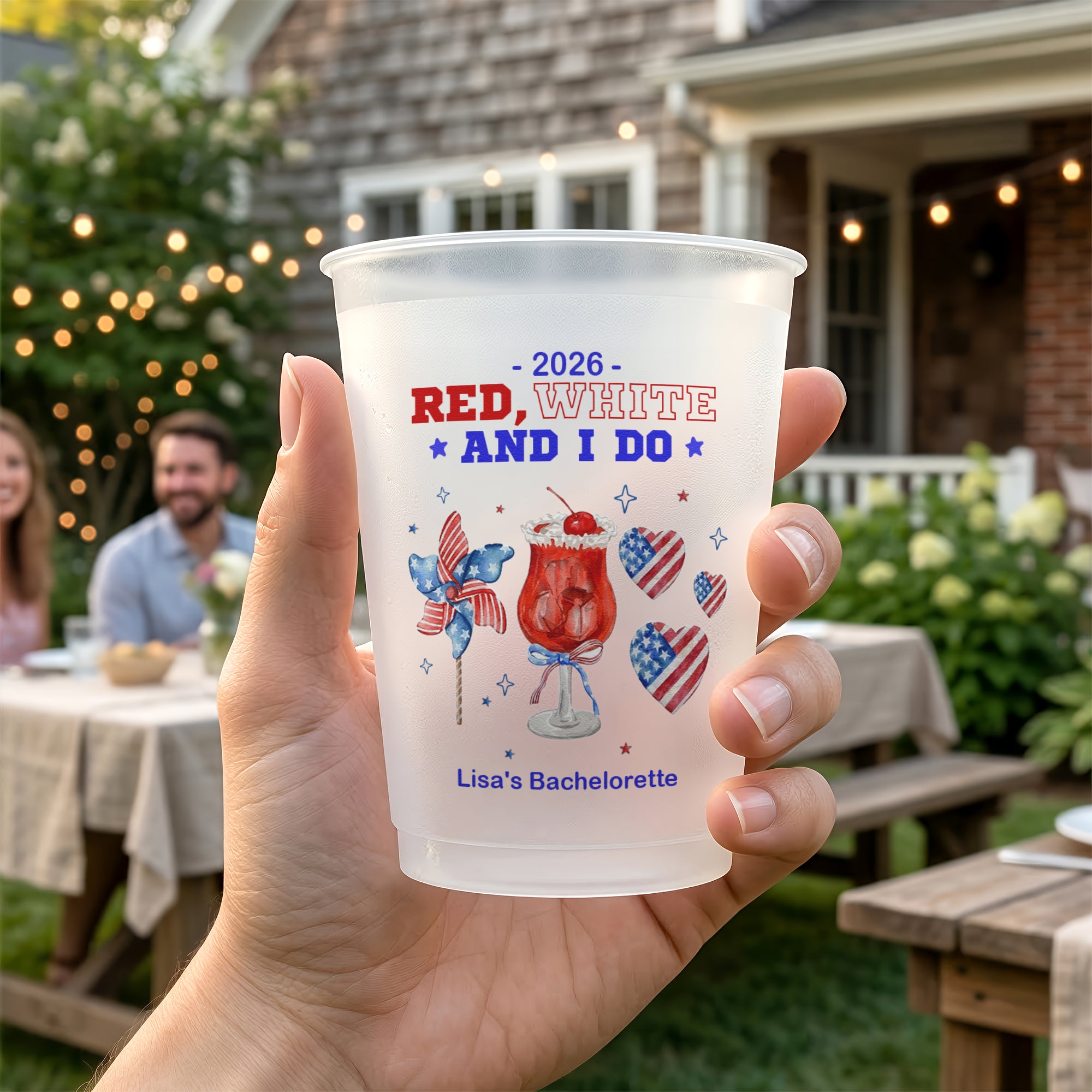 Red-White And I Do Bachelorette Party Cups - Personalized Cups 3