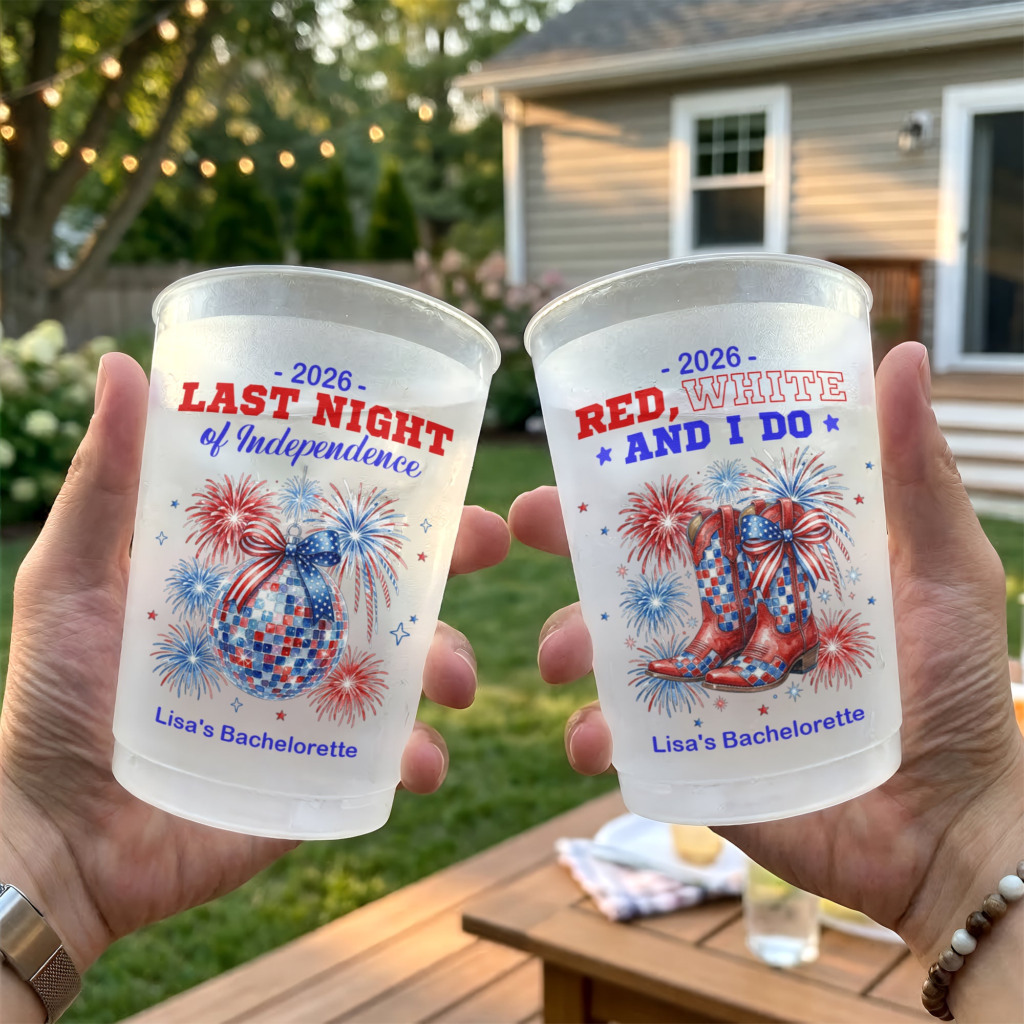 Red-White And I Do Bachelorette Party Cups - Personalized Cups 4