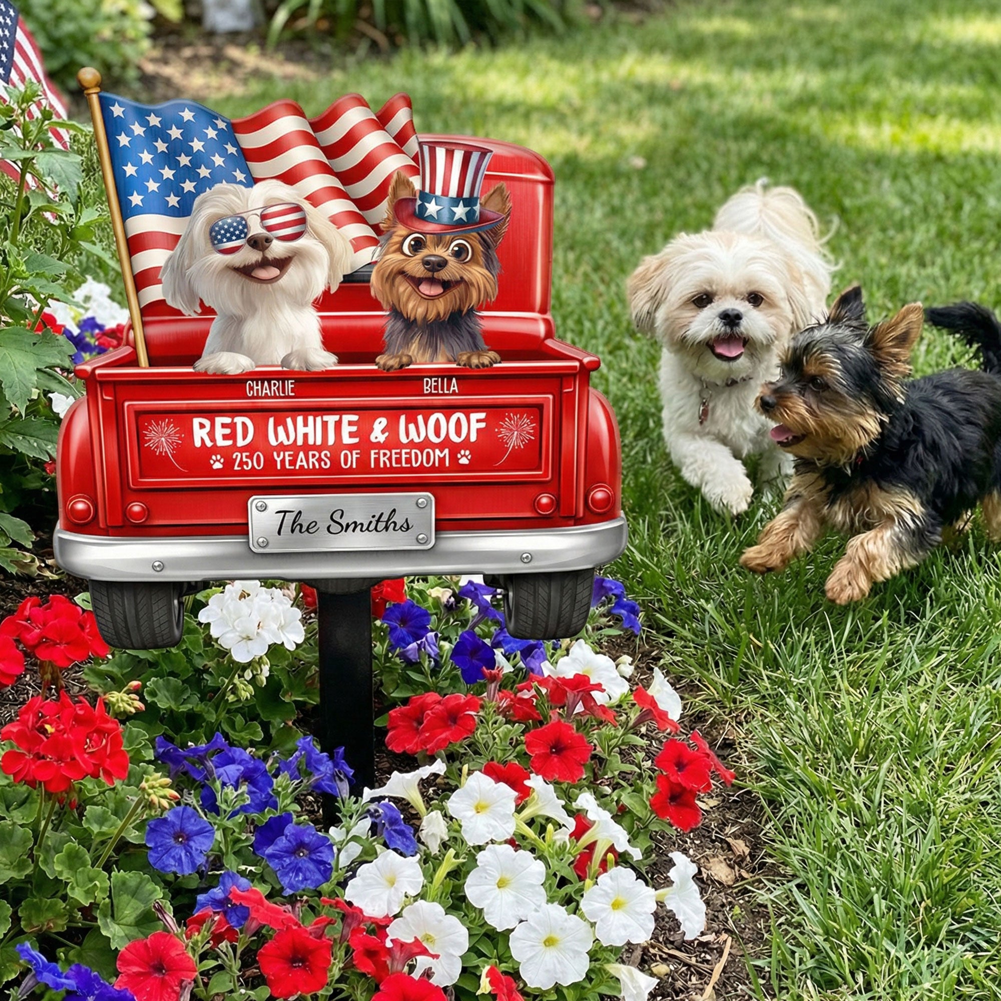 Red_White_Woof_250_Years_Of_Freedom_Personalized_Metal_Garden_Stake_4
