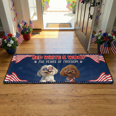 Red White & Woof 250 Years Of Freedom - Personalized Runner Rug