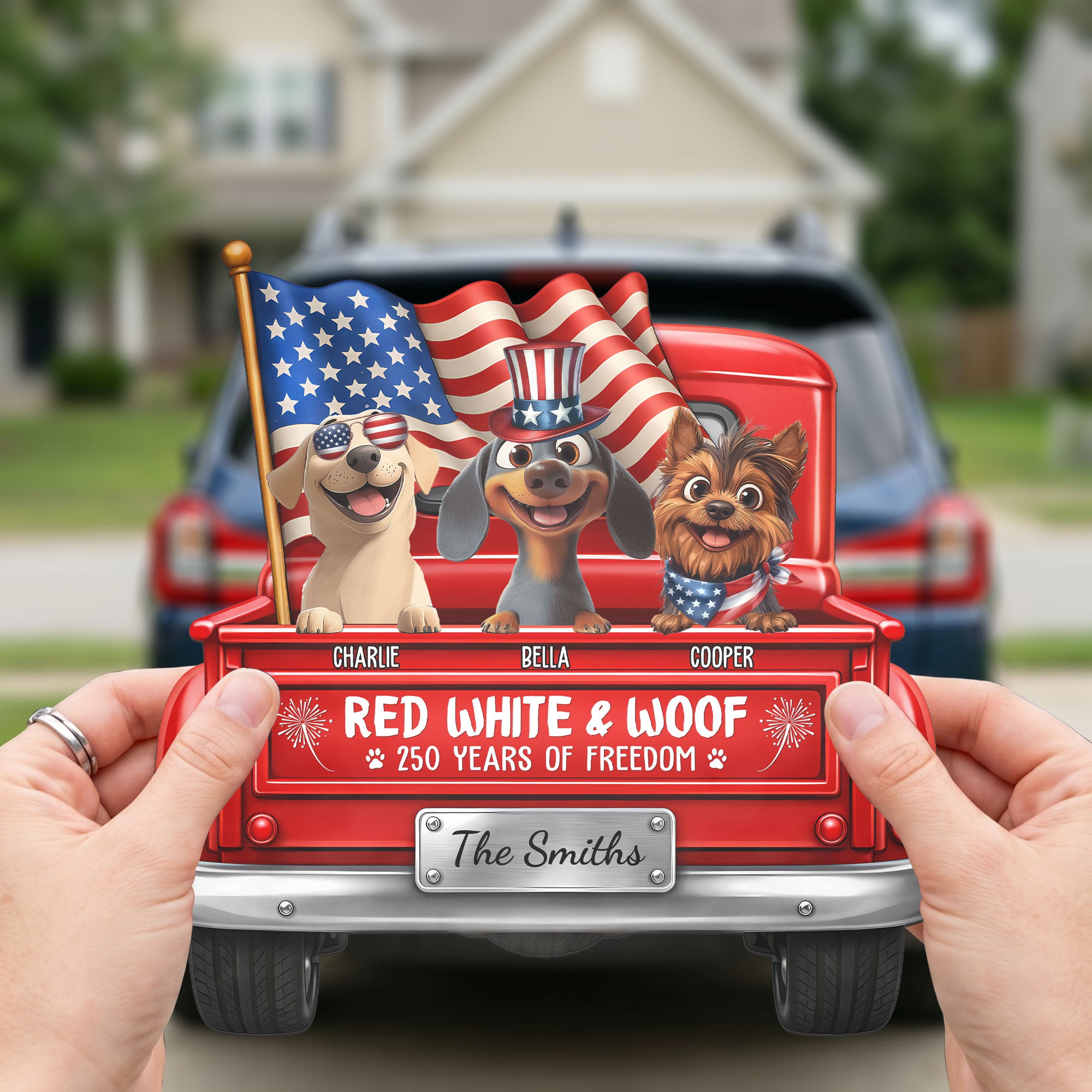 Red-White-&-Woof-Personalized-Bumper-Sticker-3