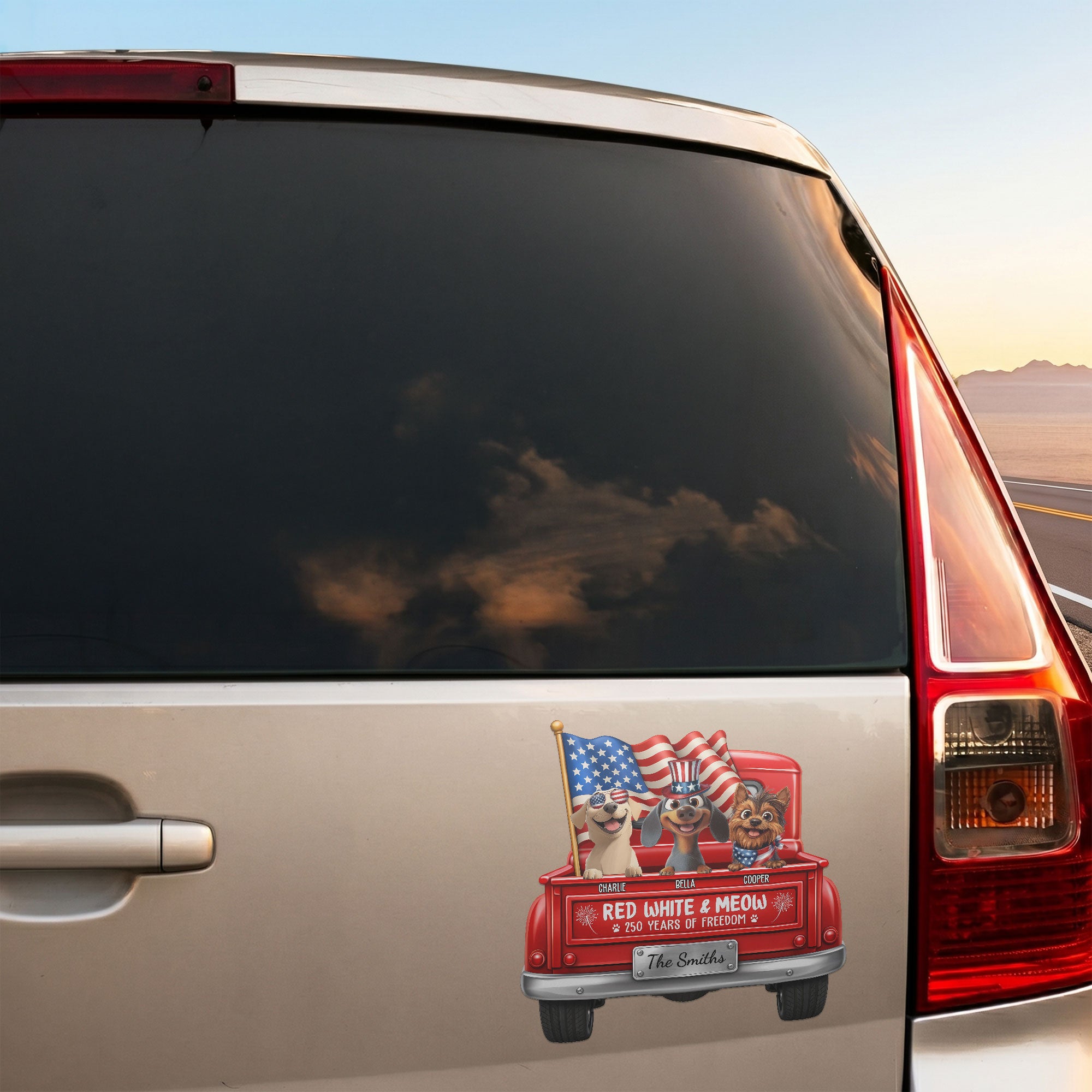 Red-White-&-Woof-Personalized-Bumper-Sticker-4