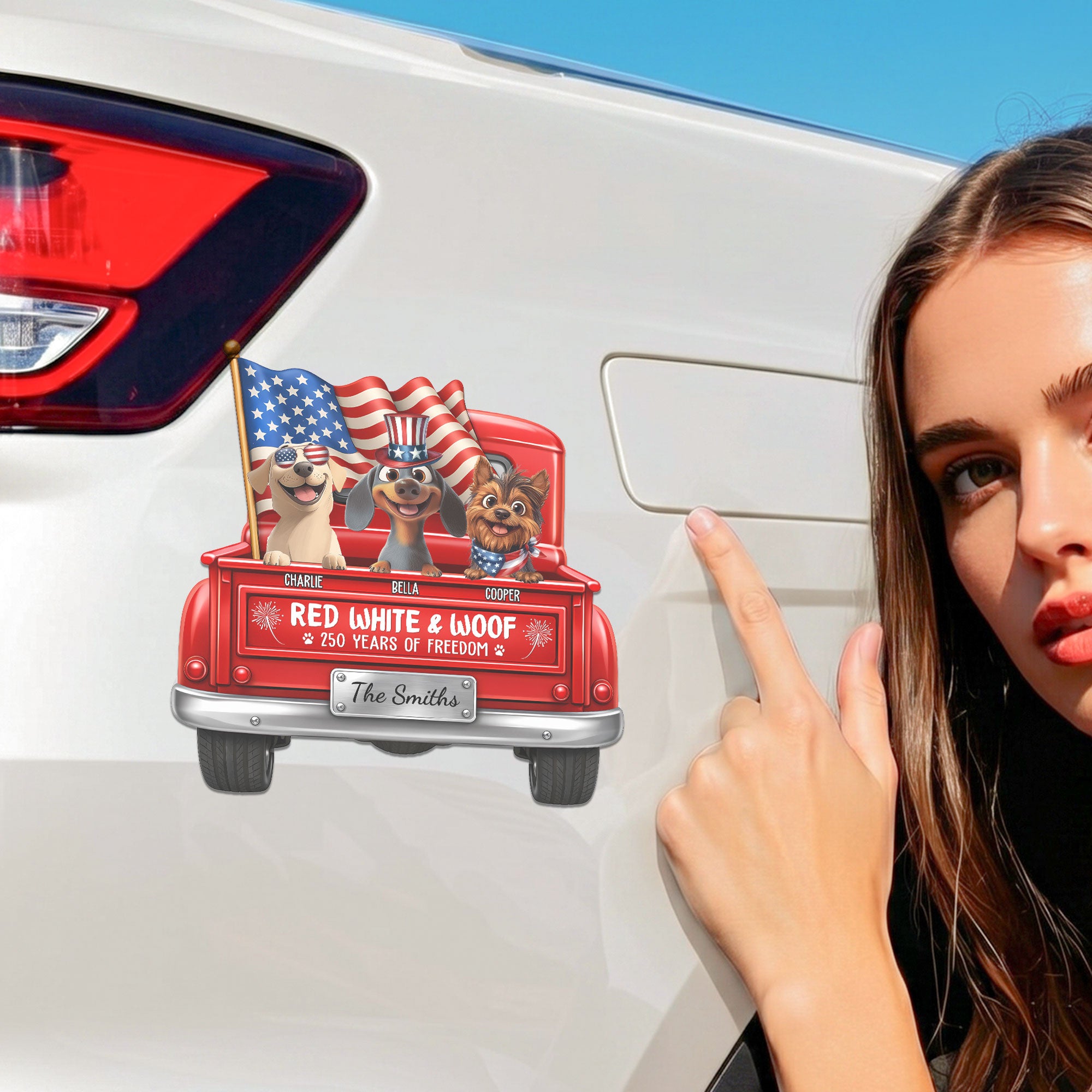 Red-White-&-Woof-Personalized-Bumper-Sticker-5