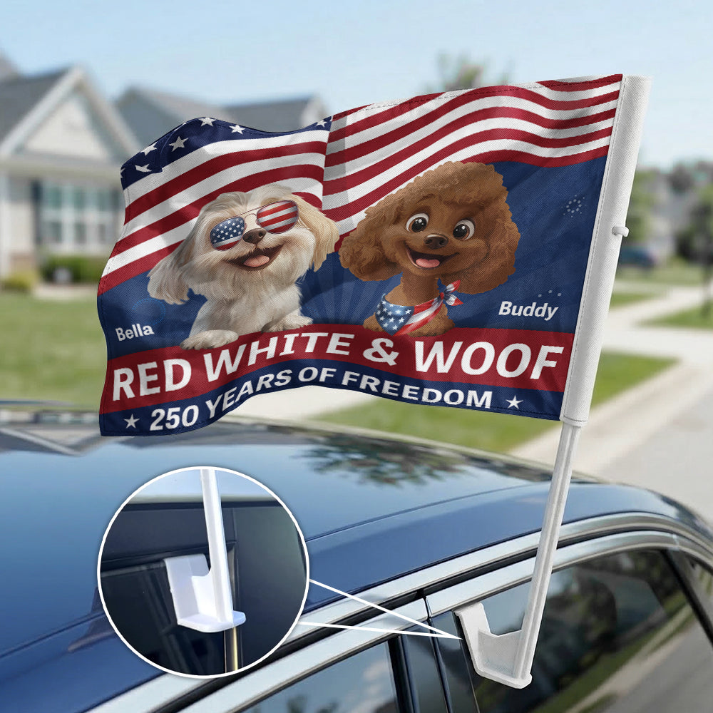 Red-White-&-Woof-Personalized-Car-Flag-1