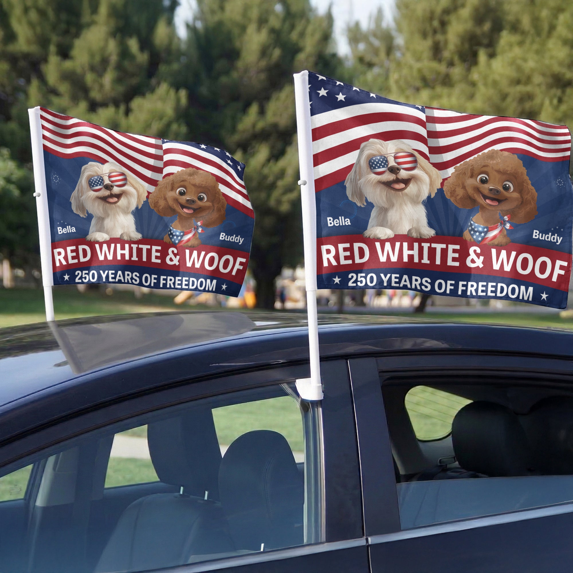 Red-White-&-Woof-Personalized-Car-Flag-2