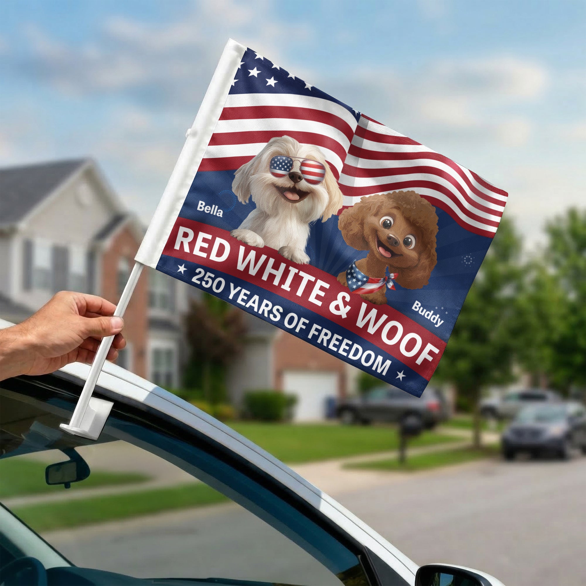 Red-White-&-Woof-Personalized-Car-Flag-3