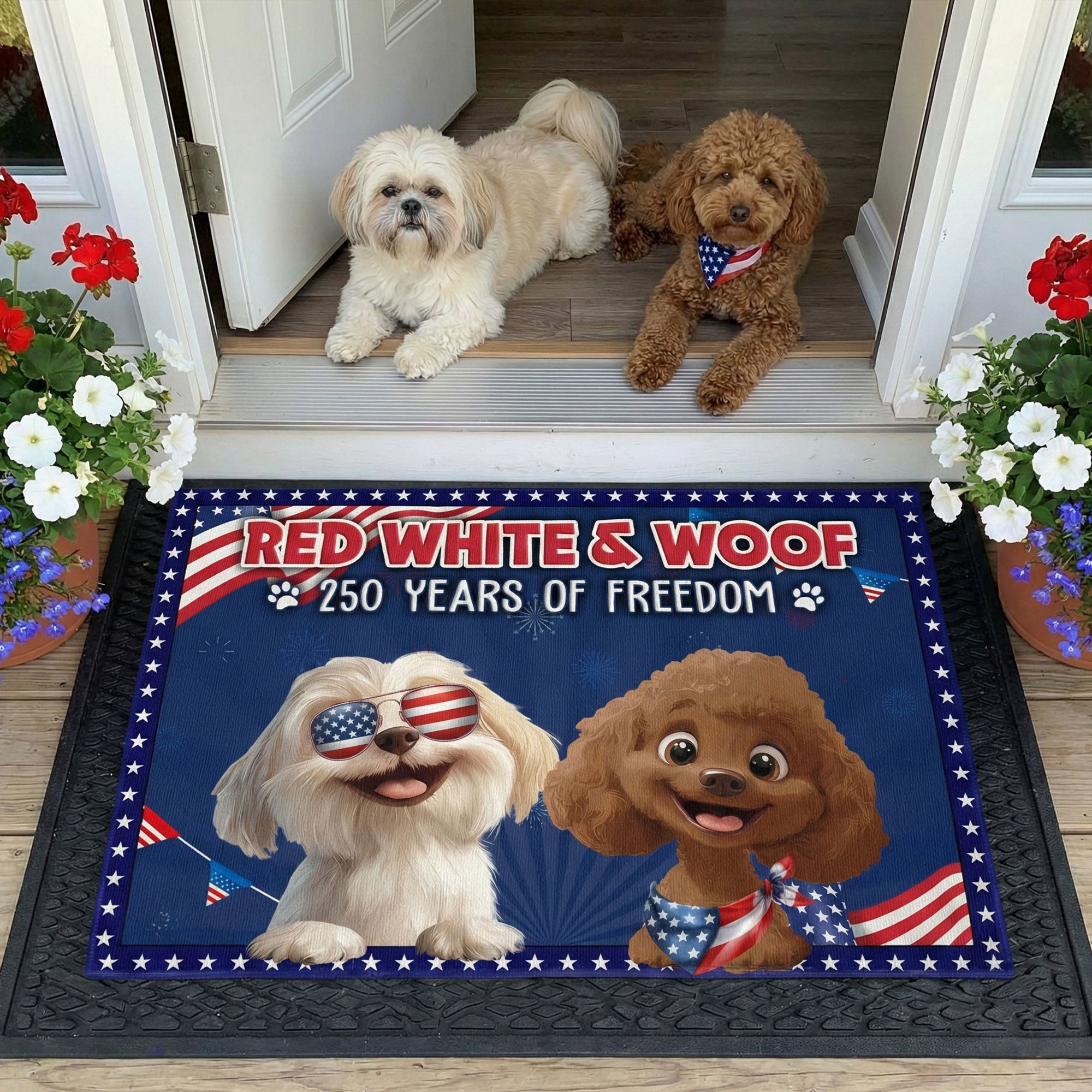 Red_White_Woof_Red_White_Meow_250_Years_Of_Freedom_Personalized_Doormat_2