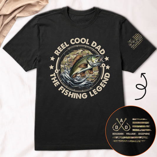 Reel Cool Dad The Fishing Legend - Personalized Shirt