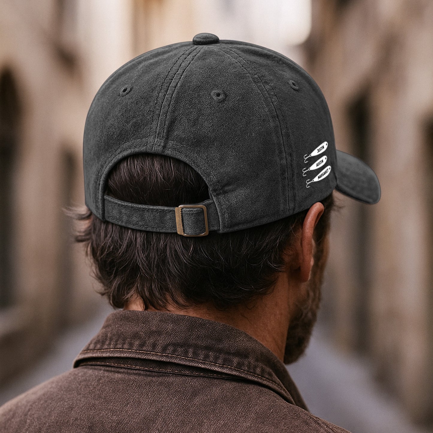 Reel Cool Dad, Grandpa, Papa - Custom Kids' Names - Personalized Distressed Denim Cap