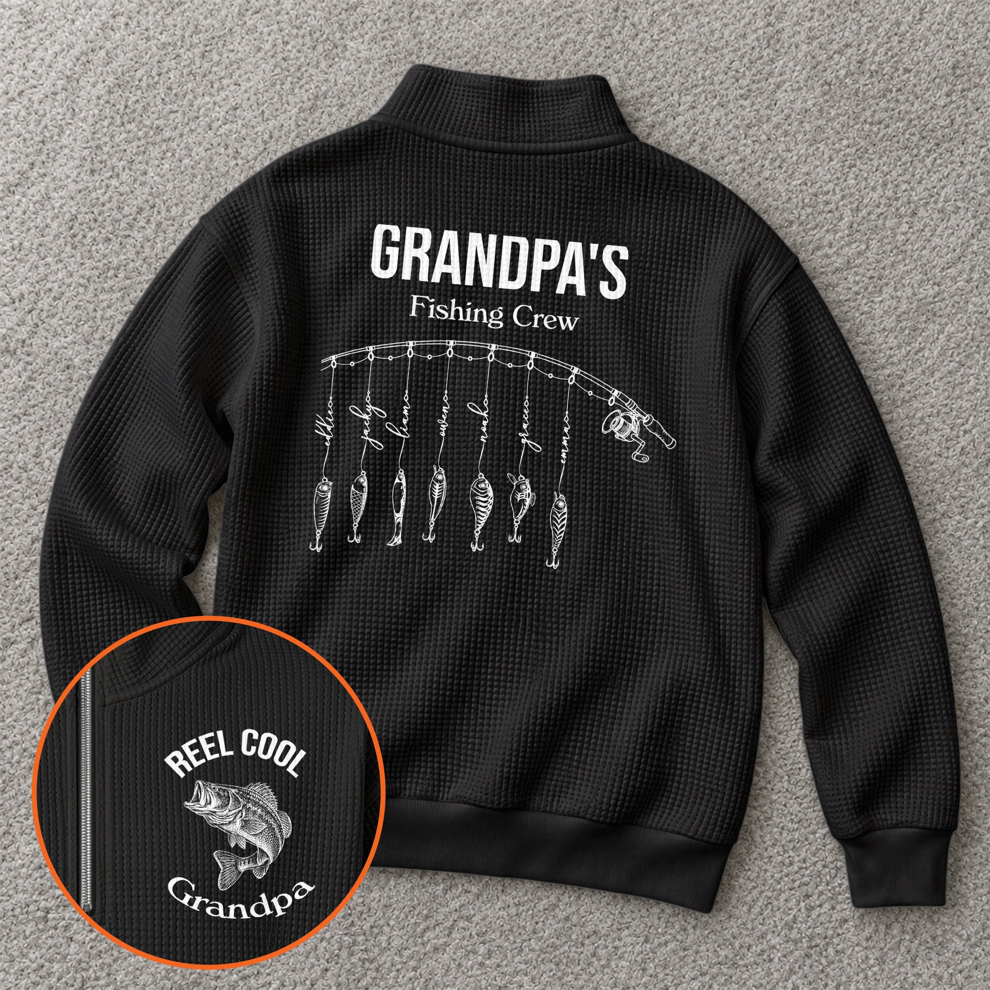 Reel Cool Grandpa Gift For Grandpa, Papa, Fishing Man - Personalized Sweatshirt