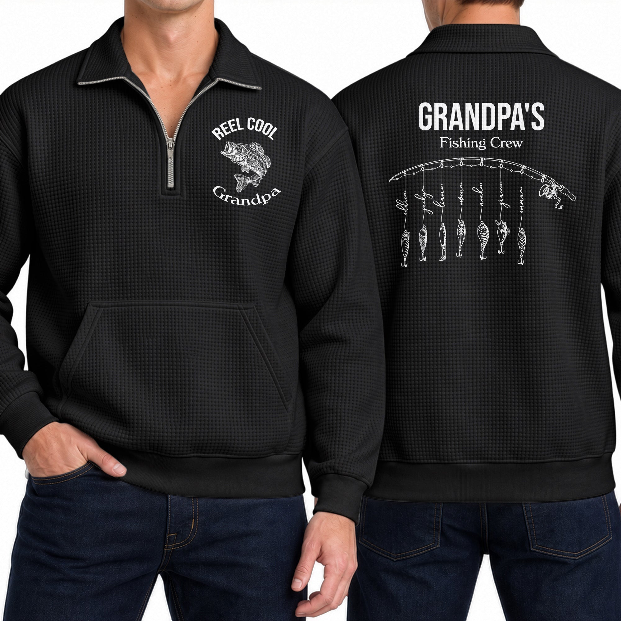 Reel Cool Grandpa Gift For Grandpa, Papa, Fishing Man - Personalized Sweatshirt