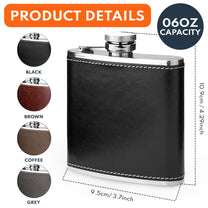 Reel Cool Papa, Grandpa - Personalized Leather Flask