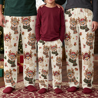 Reindeer Christmas Pattern Gift For Family, Sibbings, Friends And Coworkers - Personalized Lounge Pants