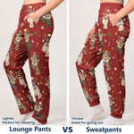 Reindeer Christmas Pattern Gift For Family, Sibbings, Friends And Coworkers - Personalized Lounge Pants