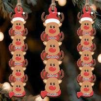 Reindeer Family Christmas Custom Name Keepsake - Personalized Family Ornament