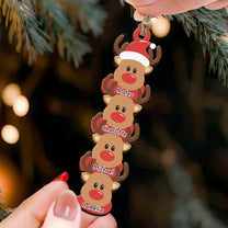 Reindeer Family Christmas Custom Name Keepsake - Personalized Family Ornament