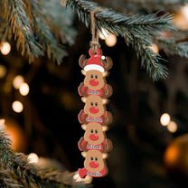 Reindeer Family Christmas Custom Name Keepsake - Personalized Family Ornament