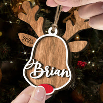 Reindeer Family - Personalized Wooden Ornament