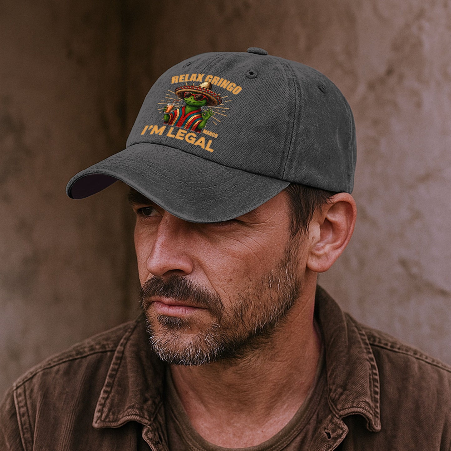 Relax Gringo I’m Legal - Personalized Distressed Denim Cap