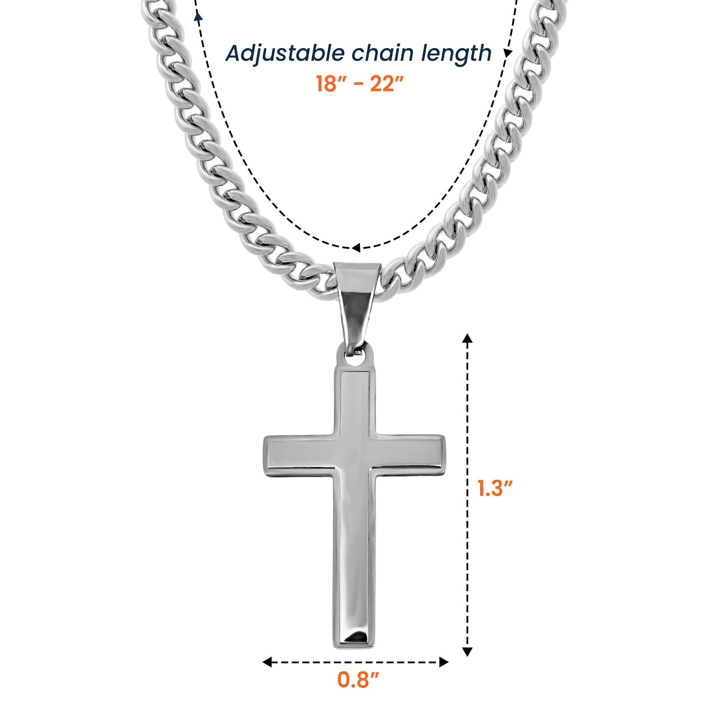 Religious Cross Necklace For Man Him Son - Personalized Cross Necklace With Card