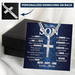 Religious Cross Necklace For Man Him Son - Personalized Cross Necklace With Card