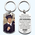 Remember How Far You Have Come - Personalized Stainless Steel Photo Keychain