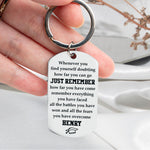 Remember How Far You Have Come - Personalized Stainless Steel Photo Keychain