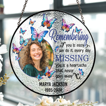 Remembering You - Personalized Photo Stained Glass Window Hanging Suncatcher