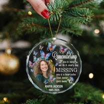 Remembering You - Personalized Glass Photo Ornament