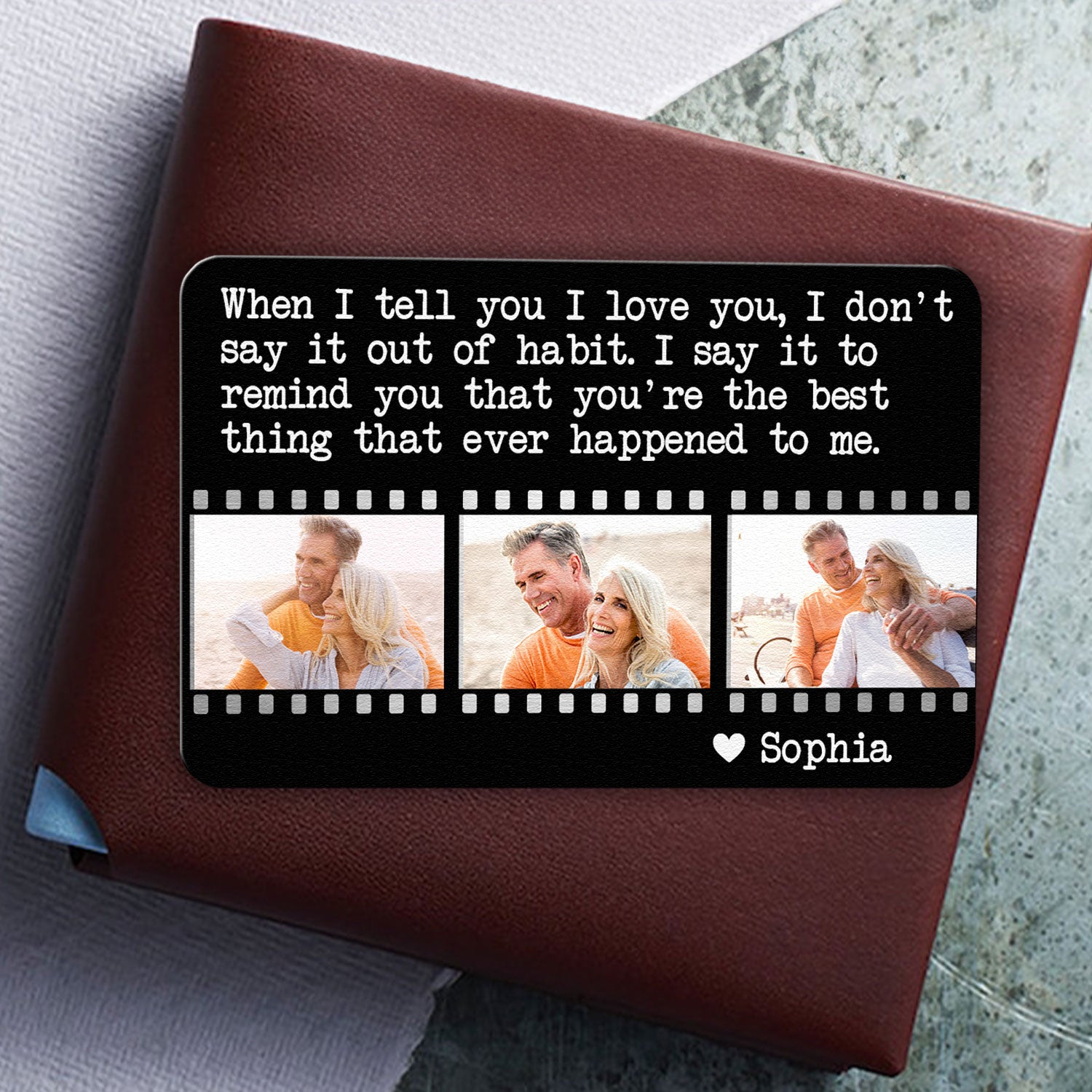 Remind You're The Best Thing Happened To Me - Personalized Photo Aluminum Wallet Card