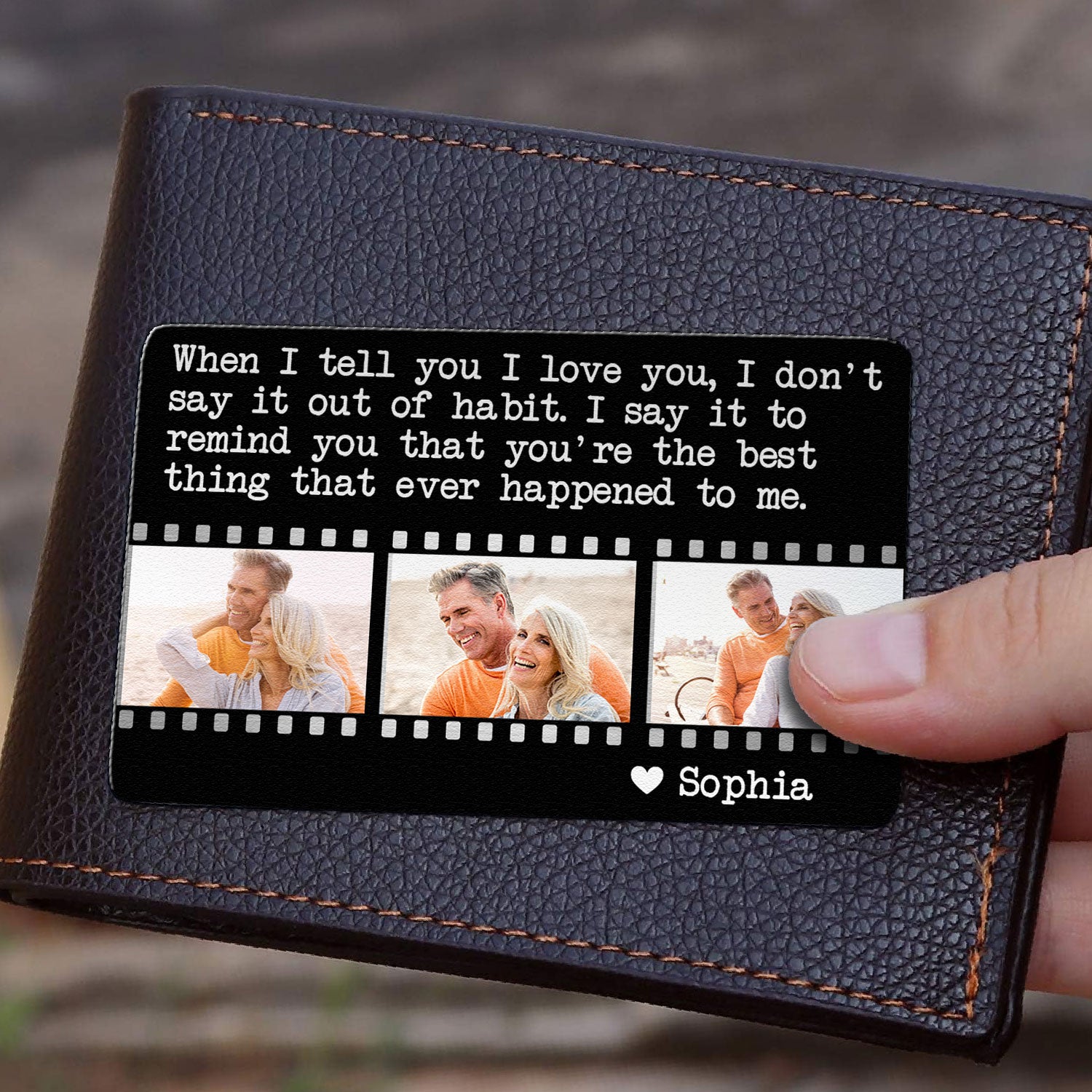 Remind You're The Best Thing Happened To Me - Personalized Photo Aluminum Wallet Card