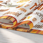 Repeating Names Autumn Leaves Pumpkin Pattern Decor - Personalized Table Runner Set
