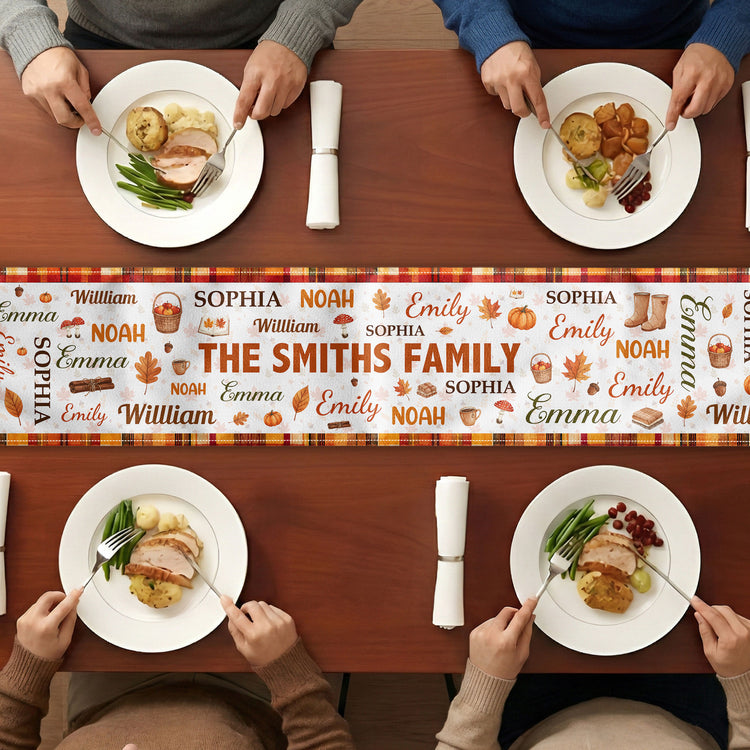 Repeating-Names-Autumn-Leaves-Pumpkin-Pattern-Decor-Personalized-Table-Runner-3