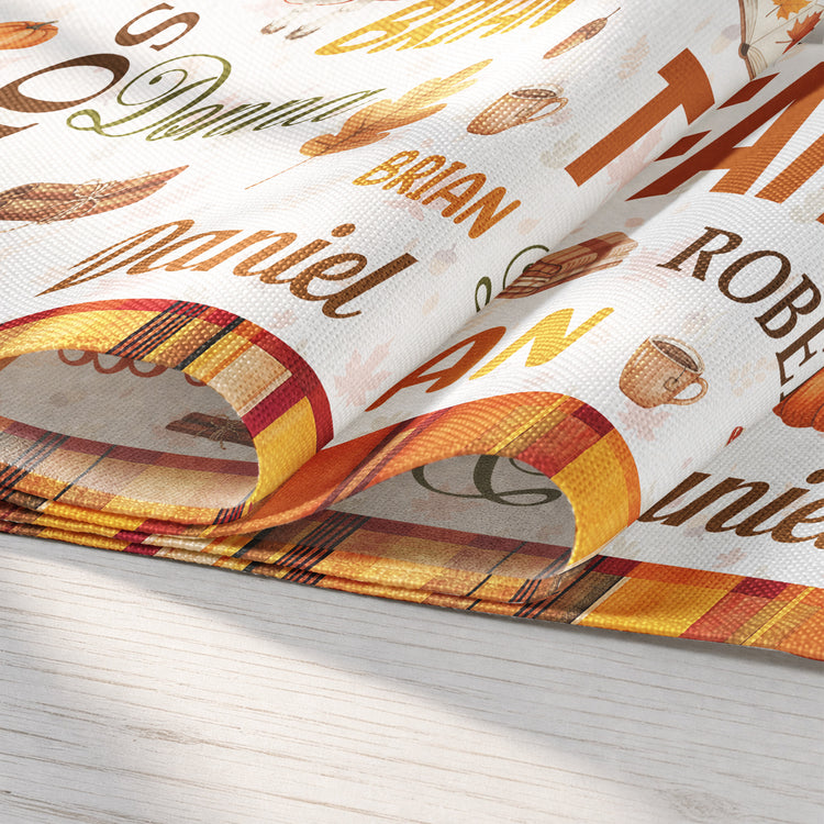 Repeating-Names-Autumn-Leaves-Pumpkin-Pattern-Decor-Personalized-Table-Runner-Set-5