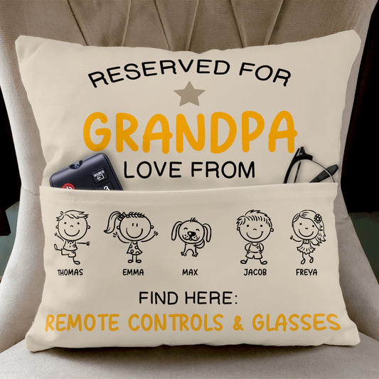 Reserved For Grandpa - Personalized Pocket Pillow (Insert Included)