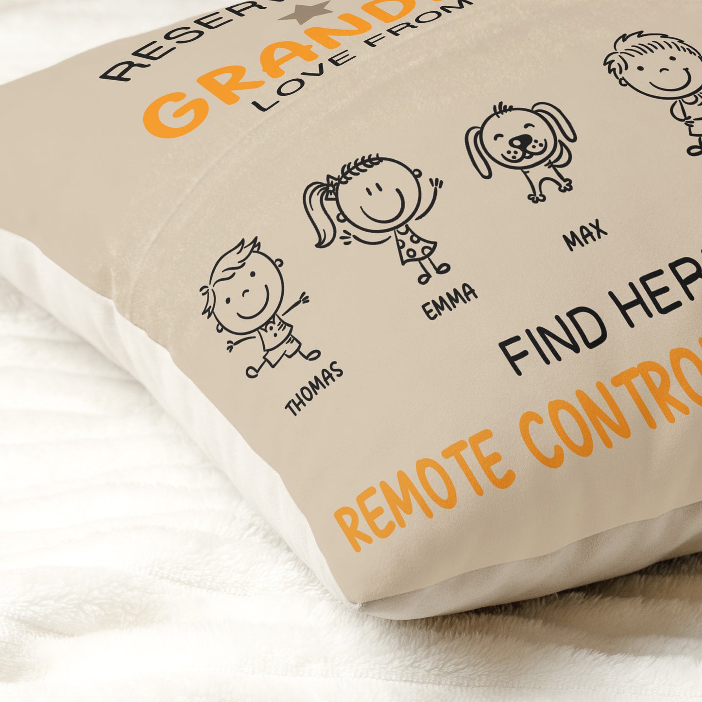 Reserved For Grandpa - Personalized Pocket Pillow (Insert Included)