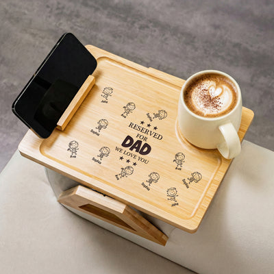 Reserved For Dad - Personalized Wooden Couch Arm Table
