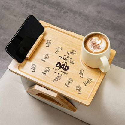 Reserved For Dad - Personalized Wooden Couch Arm Table