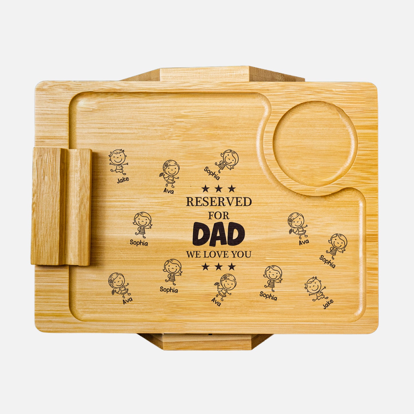 Reserved For Dad - Personalized Wooden Couch Arm Table