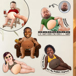 Retirement Funny Gift Custom Face For Him, Her - 3D Squishy Big Belly - Personalized Fridge Magnet