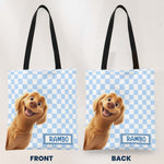 Retro Checkered Floral Bag For Pet Lover - Personalized Tote Bag