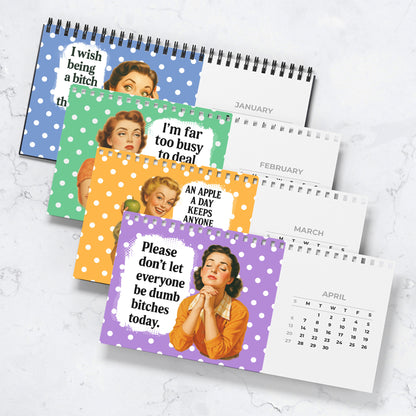 Retro Funny Sarcastic - Self Gift, Christmas Exchange Gift For Coworkers, Her, Him - Standing Desk Calendar 2026