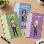 Retro Scallop Whimsical With Cute Cartoon - Personalized Journal